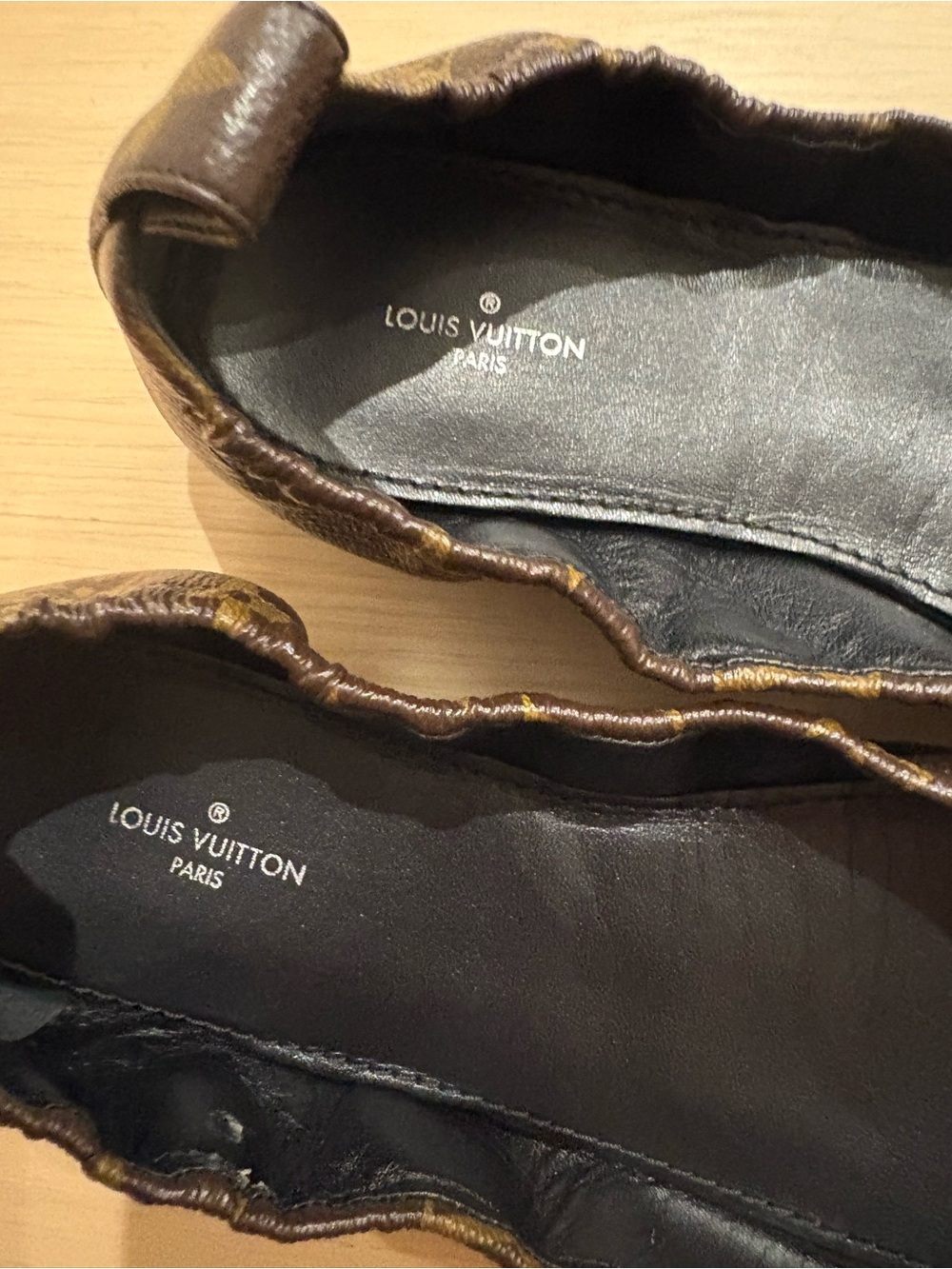 Louis Vuitton Brown Monogram Patent Toe Ballet Flats - Picture 8 of 9